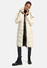 Navahoo Sahnekatzi Damen lange Winter Steppjacke Cream Gr&ouml;&szlig;e S - Gr. 36