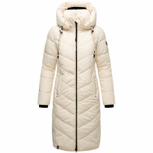 Navahoo Sahnekatzi Damen lange Winter Steppjacke Cream Größe M - Gr. 38