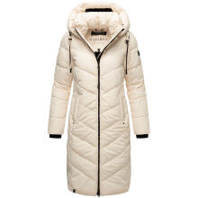 Navahoo Sahnekatzi Damen lange Winter Steppjacke Cream Gr&ouml;&szlig;e L - Gr. 40