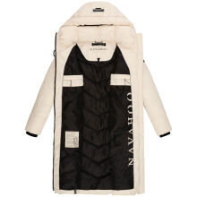Navahoo Sahnekatzi Damen lange Winter Steppjacke Cream Gr&ouml;&szlig;e L - Gr. 40