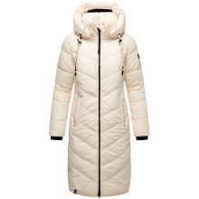 Navahoo Sahnekatzi Damen lange Winter Steppjacke Cream Gr&ouml;&szlig;e XXL - Gr. 44