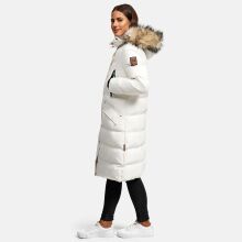 Marikoo Schneesternchen Damen lange Winter Steppjacke mit Kapuze Offwhite Gr&ouml;&szlig;e XXL - Gr. 44