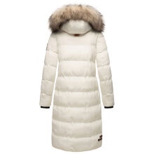 Marikoo Schneesternchen Damen lange Winter Steppjacke mit Kapuze Offwhite Gr&ouml;&szlig;e XXL - Gr. 44