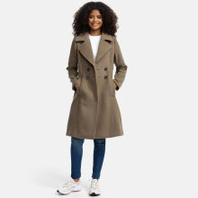 Navahoo Wooly Damen Trenchcoat Winter Mantel Stone Brown Gr&ouml;&szlig;e M - Gr. 38