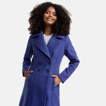 Navahoo Wooly Damen Trenchcoat Winter Mantel Blue Violet Gr&ouml;&szlig;e M - Gr. 38