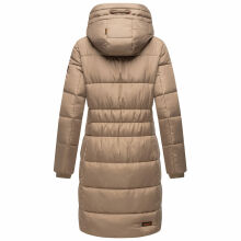 Marikoo Yuikoo lange Damen Winterjacke Taupe Grey-Gr&ouml;&szlig;e S - Gr. 36
