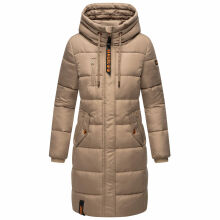 Marikoo Yuikoo lange Damen Winterjacke Taupe Grey-Gr&ouml;&szlig;e S - Gr. 36
