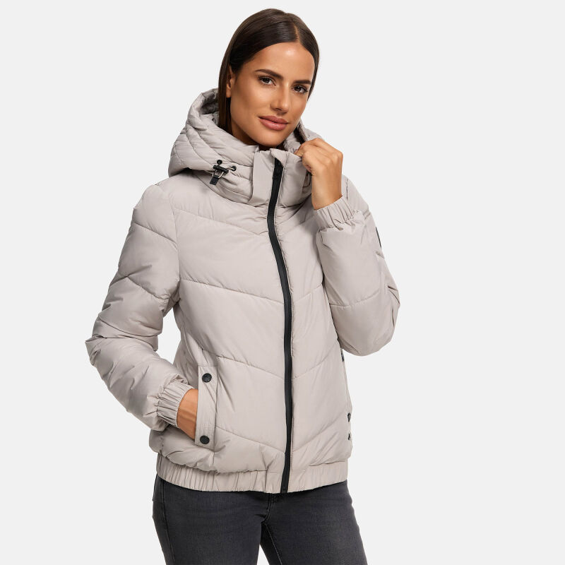 Marikoo Nayanaa Damen Winter Steppjacke Light Grey