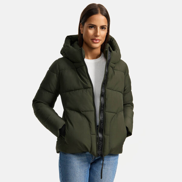 Navahoo Lachperle Damen Winterjacke Dark Olive Größe XS - Gr. 34