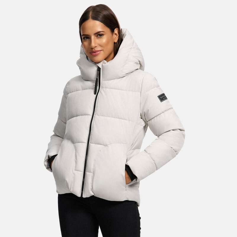 Navahoo Lachperle Damen Winter Puffer Jacket Light Grey