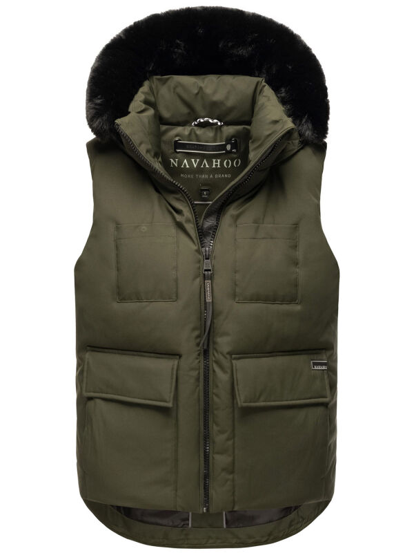 Navahoo Zimthaeschen Damen Winterweste Dark Olive