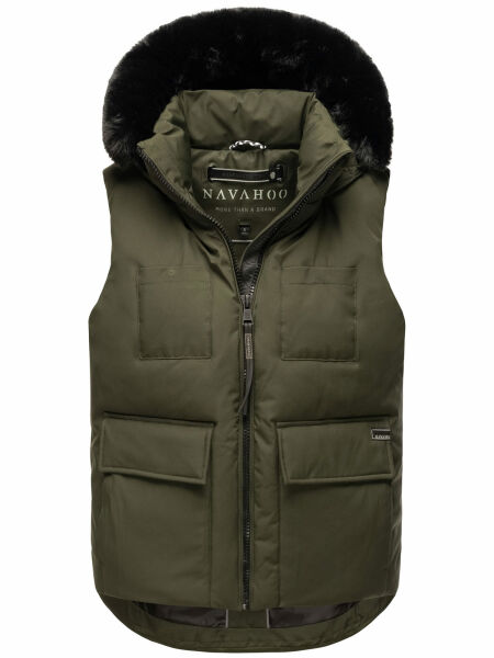 Navahoo Zimthaeschen Damen Winterweste Dark Olive-Größe S - Gr. 36