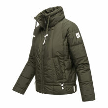 Navahoo Luftzauber Damen Winterjacke Dark Olive Größe XS - Gr. 34