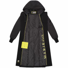 Marikoo Tjadee Damen Winter Wickelmantel Schwarz-Größe XXXL - Gr. 46