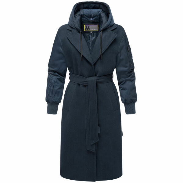 Marikoo Tjadee Damen Winter Wickelmantel Navy-Größe XXXL - Gr. 46