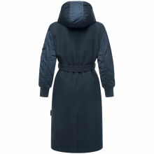 Marikoo Tjadee Damen Winter Wickelmantel Navy-Größe XXXL - Gr. 46
