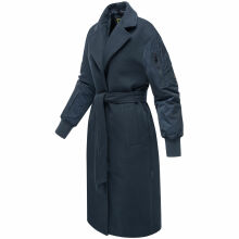 Marikoo Tjadee Damen Winter Wickelmantel Navy-Größe XXXL - Gr. 46