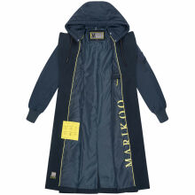 Marikoo Tjadee Damen Winter Wickelmantel Navy-Größe XXXL - Gr. 46