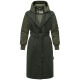 Marikoo Tjadee Damen Winter Wickelmantel Dark Olive-Größe XS - Gr. 34