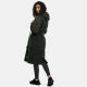 Marikoo Tjadee Damen Winter Wickelmantel Dark Olive-Größe S - Gr. 36