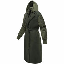Marikoo Tjadee Damen Winter Wickelmantel Dark Olive-Größe M - Gr. 38
