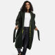Marikoo Tjadee Damen Winter Wickelmantel Dark Olive-Größe M - Gr. 38