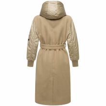 Marikoo Tjadee Damen Winter Wickelmantel Sand Beige-Gr&ouml;&szlig;e L - Gr. 40