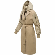 Marikoo Tjadee Damen Winter Wickelmantel Sand Beige-Gr&ouml;&szlig;e L - Gr. 40