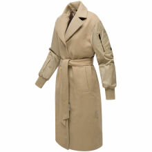 Marikoo Tjadee Damen Winter Wickelmantel Sand Beige-Gr&ouml;&szlig;e L - Gr. 40