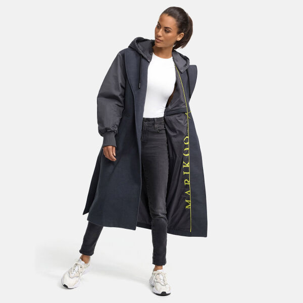 Marikoo Tjadee Damen Winter Wickelmantel Anthrazit-Größe XL - Gr. 42