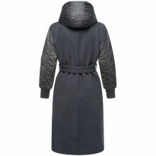 Marikoo Tjadee Damen Winter Wickelmantel Anthrazit-Größe XL - Gr. 42