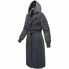 Marikoo Tjadee Damen Winter Wickelmantel Anthrazit-Größe XL - Gr. 42