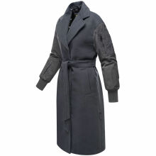 Marikoo Tjadee Damen Winter Wickelmantel Anthrazit-Größe XL - Gr. 42