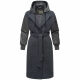 Marikoo Tjadee Damen Winter Wickelmantel Anthrazit-Größe XXXL - Gr. 46