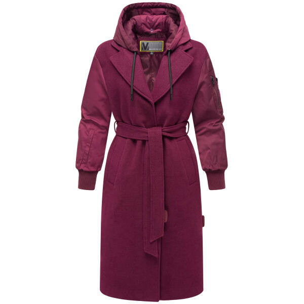Marikoo Tjadee Damen Winter Wickelmantel Wine-Größe XXL - Gr. 44