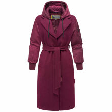 Marikoo Tjadee Damen Winter Wickelmantel Wine-Größe XXL - Gr. 44