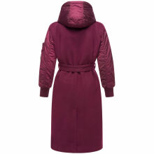 Marikoo Tjadee Damen Winter Wickelmantel Wine-Größe XXL - Gr. 44