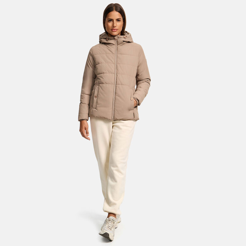 Marikoo Alemee Damen Stepp Jacke Taupe Grey Gr&ouml;&szlig;e S - Gr. 36