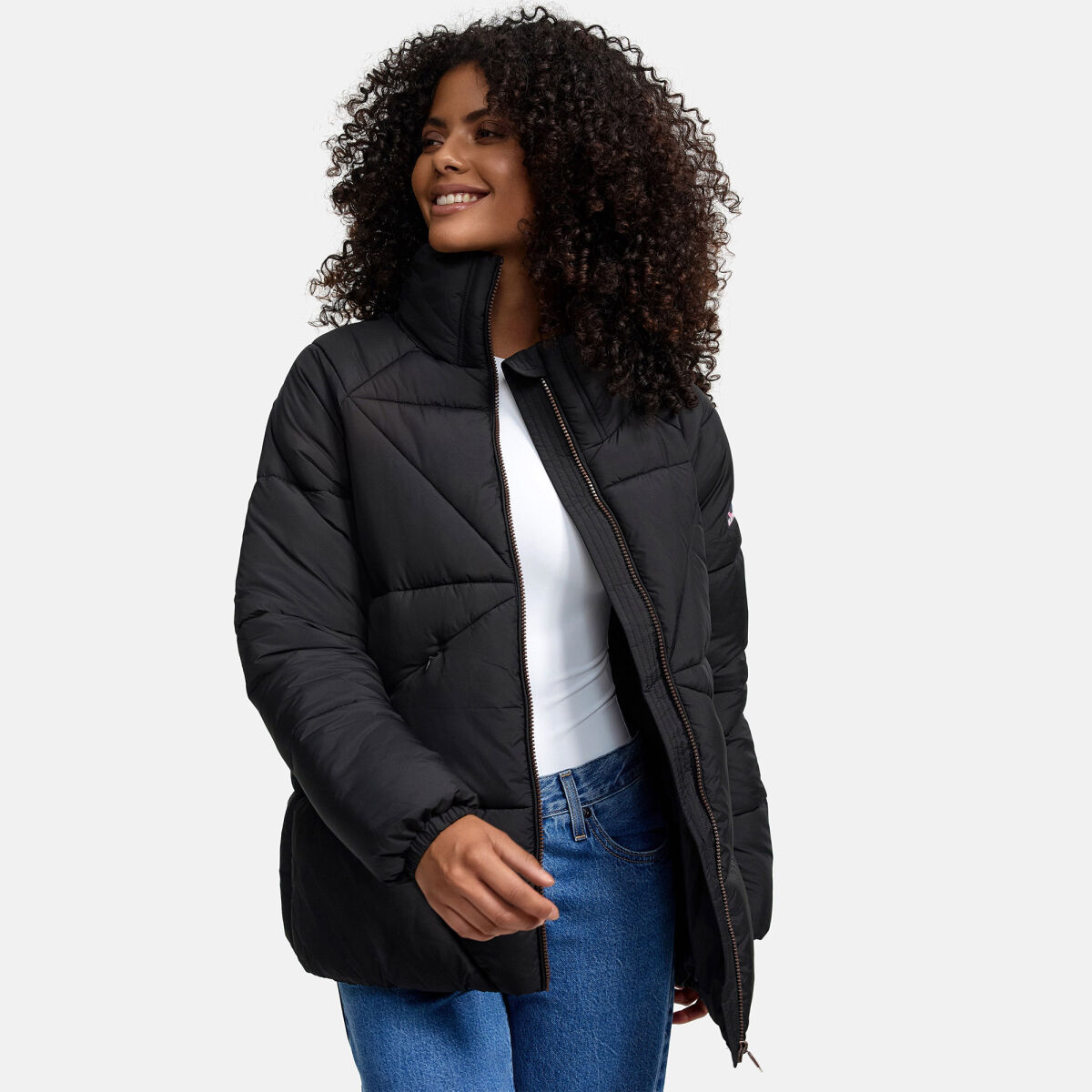 Navahoo Schokolinaa Damen Winter Steppjacke Schwarz Größe L - Gr. 40