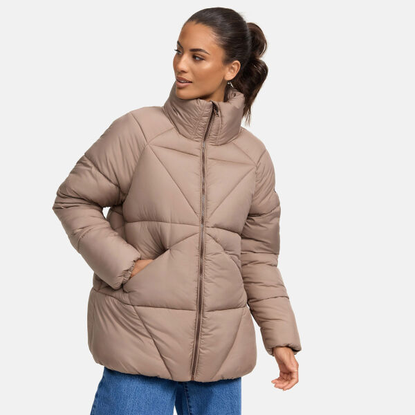 Navahoo Schokolinaa Damen Winter Steppjacke Taupe Grey Größe XL - Gr. 42