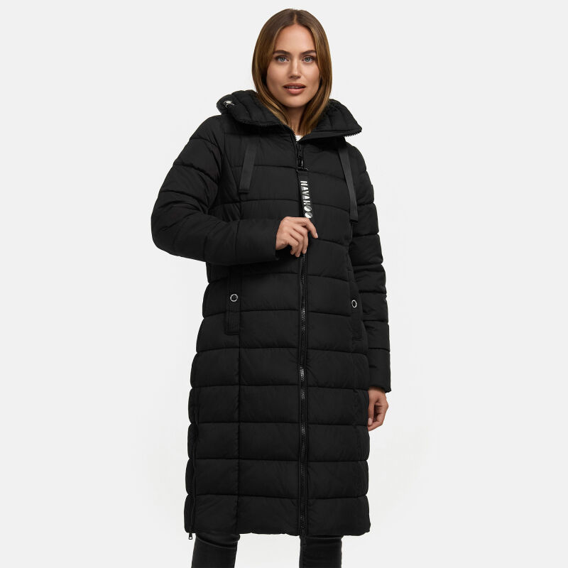 Navahoo Mondmaedchen Damen Winter Steppmantel Schwarz