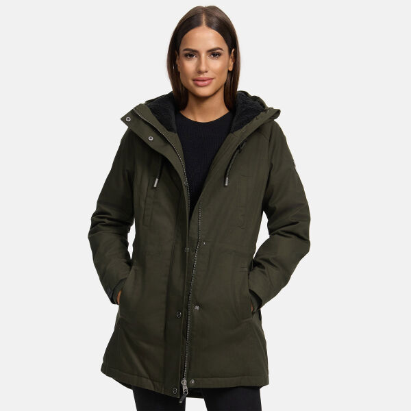 Navahoo Winterfunke Damen Winterjacke Olive Größe L - Gr. 40