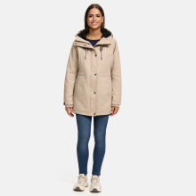 Navahoo Winterfunke Damen Winterjacke Beige Größe XL - Gr. 42
