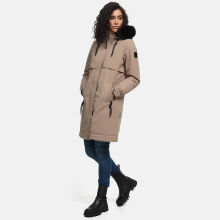 Navahoo Kaltwetterretter Damen Winterjacke Taupe Grey Größe XS - Gr. 34