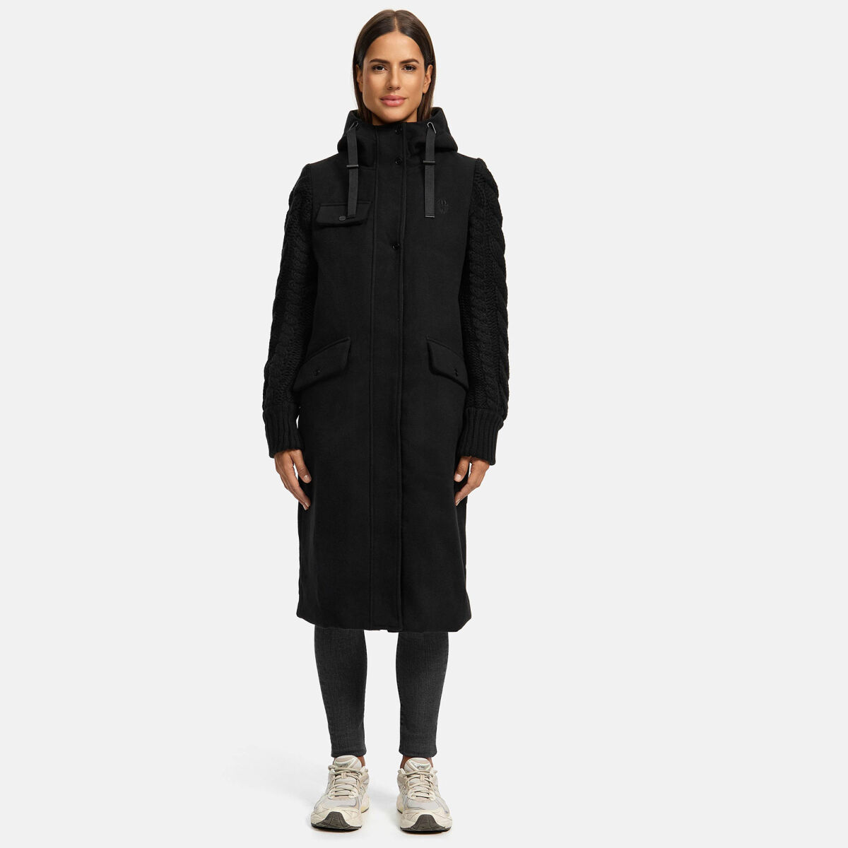 Navahoo Knit Babe Damen Winterjacke Schwarz Größe M - Gr. 38