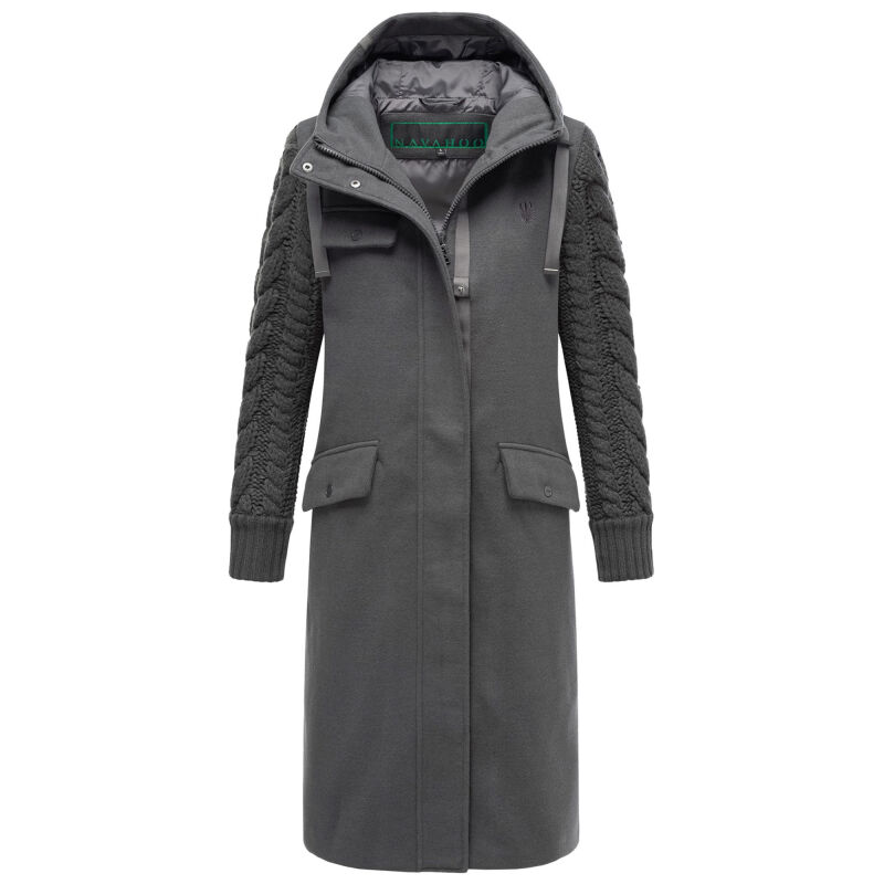 Navahoo Knit Babe Damen Winterjacke Anthrazit Größe L - Gr. 40