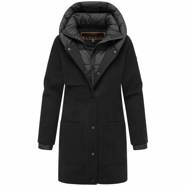 Navahoo Flauschwunder Damen Winterjacke Schwarz Größe S - Gr. 36