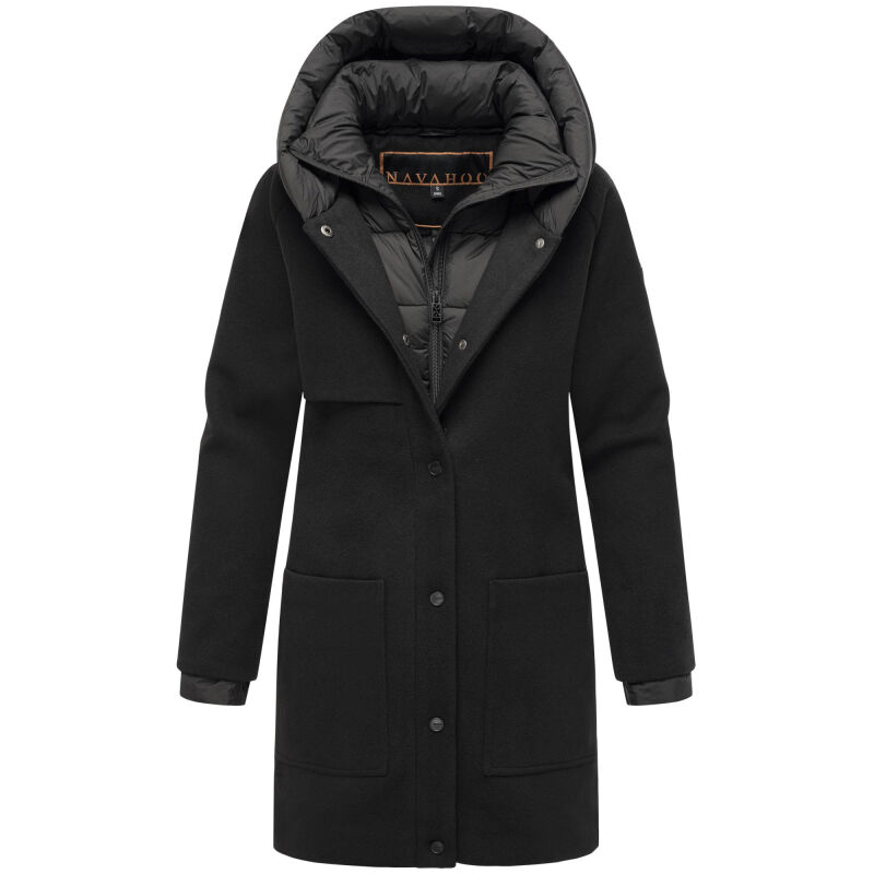 Navahoo Flauschwunder Damen Winterjacke Schwarz Größe M - Gr. 38