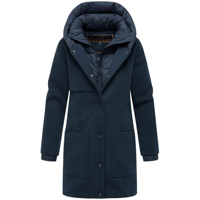 Navahoo Flauschwunder Damen Winterjacke Navy Größe L - Gr. 40