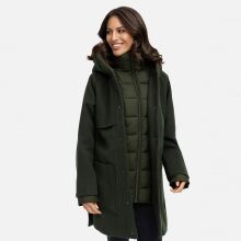 Navahoo Flauschwunder Damen Winterjacke Dark Olive Gr&ouml;&szlig;e M - Gr. 38